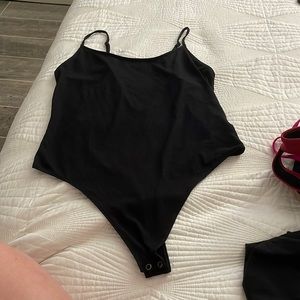 Black bodysuit with low back